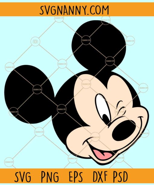 Mickey Mouse Winking SVG, Winking Mouse Face svg, Winking Mickey mouse svg, Family trip svg