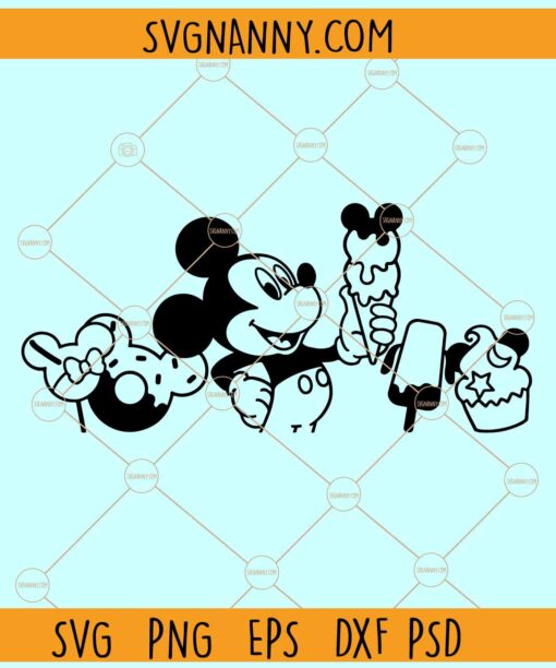 Mickey Snacks SVG, Disney snacks svg, mickey mouse svg, disney ice cream svg