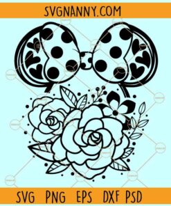 Mickey mouse with flowers SVG, Mouse With Flowers SVG, Disney Floral svg, Floral Mouse Ears Svg