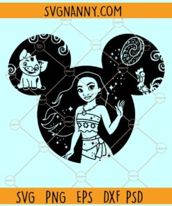 Moana Mickey ears SVG, Moana Disney Ears Svg, Moana Princess Svg, Disney Svg