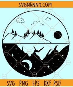 Moon and Sun wall sticker decoration svg, Moon and Sun svg, Moon and Sun wall art svg