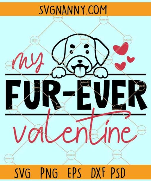 My fur-ever valentine svg, Valentines Dog svg, Pet Valentine's Day svg, Love svg