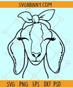 Nubian goat with bandana svg, Goat with Bandana SVG File, Nubian Goat Face SVG