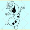 Olaf With Santa Hat SVG, Santa Hat Olaf  svg, frozen Olaf Christmas svg