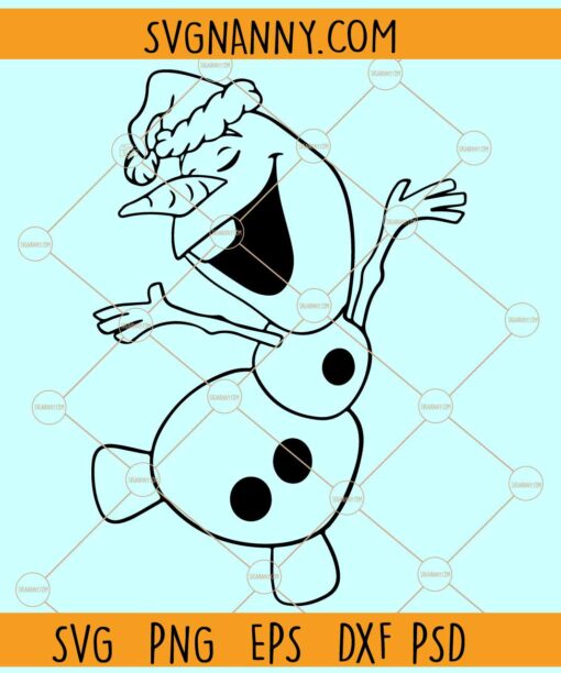 Olaf With Santa Hat SVG, Santa Hat Olaf  svg, frozen Olaf Christmas svg