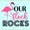Our flock rocks SVG, Funny Flamingo SVG, Bird SVG, Pink Flamingo Clipart svg