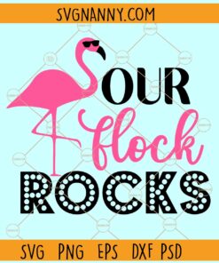 Our flock rocks SVG, Funny Flamingo SVG, Bird SVG, Pink Flamingo Clipart svg