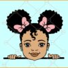 Peekaboo girl afro puff SVG, Peekaboo Girl Svg, Afro Girl Svg, Puff Hair svg, Black Girl Svg