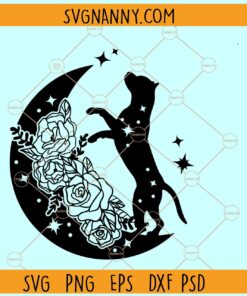 Pitbull dancing on the moon SVG , Pitbull svg, American Pit Bull svg, Pitbull Png, Floral svg