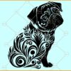 Pug mandala SVG, Intricate Pug svg, Pug Zentangle svg, Mandala svg