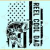 Reel cool dad US bass fishing svg, USA Bass Fishing SVG, Distressed American Flag Bass Fishing svg