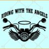 Riding with angels biker svg, In Loving Memory Motorcycle Wings svg, Look Twice Save a Life svg