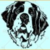 Saint Bernard Dog SVG file, Saint Bernard Dog Head svg, Saint Bernard Svg