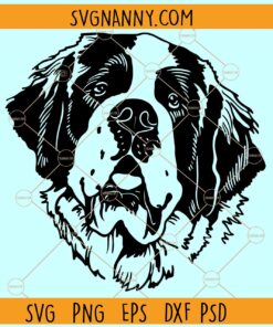 Saint Bernard Dog SVG file, Saint Bernard Dog Head svg, Saint Bernard Svg