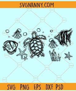 Sea fish wood art Starbucks libbey can glass wrap svg, Glass Can svg