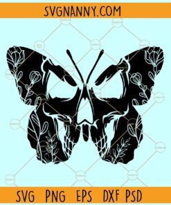 Skull butterfly SVG, Skull Butterfly Clipart Svg, Gothic Svg, Skeleton Svg, Butterfly Skull Svg