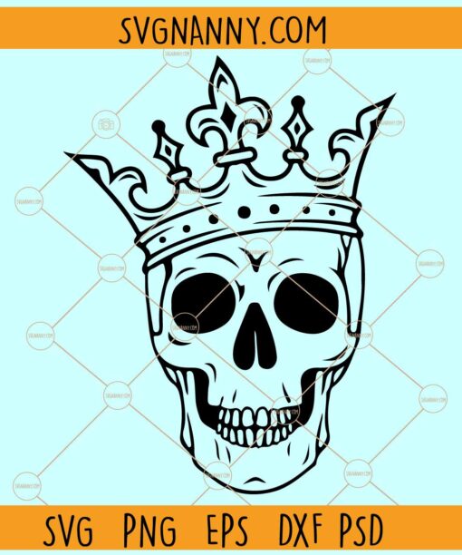 Skull with Crown SVG, Crowned Skull svg, Sugar skull with Crown svg, Crown With Royal Crown svg