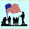 Soldiers American flag svg, American soldiers svg, 4th of July Svg, Fourth of July svg