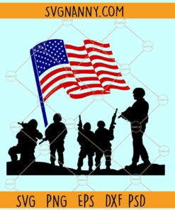 Soldiers American flag svg, American soldiers svg, 4th of July Svg, Fourth of July svg