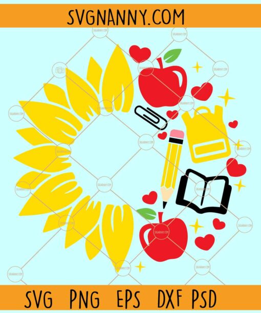 Teacher sunflower starbucks cup wrap svg, Starbuck cup wrap svg, Starbucks svg