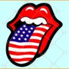 Tongue Rolling stones with American flag svg, 4th of July svg, Fourth of July svg