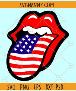 Tongue Rolling stones with American flag svg, 4th of July svg, Fourth of July svg