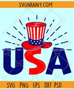 USA Flag Uncle Sam Hat svg, USA Flag Hat Svg, 4th of July Svg, Fourth of July svg
