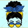 Ukraine Messy bun svg, Messy Bun Hairstyle With Ukraine Flag SVG