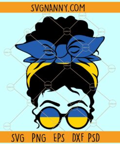 Ukraine Messy bun svg, Messy Bun Hairstyle With Ukraine Flag SVG