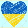 Ukraine scribble heart svg, Ukraine heart svg, Ukraine Rainbow SVG, Stop War svg