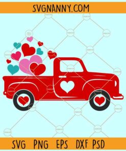 Valentine Truck SVG, Happy Valentines Day SVG, Valentines Red Truck SVG