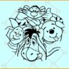 Winnie Pooh and Friends Circle SVG, Winnie Pooh and Friends svg, winnie svg, pooh svg
