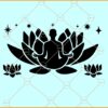 Yoga pose with Lotus Starbucks libbey glass can wrap svg, Starbuck wrap svg