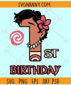 1st Birthday Moana SVG, Baby Moana Birthday Svg, baby Moana One SVG