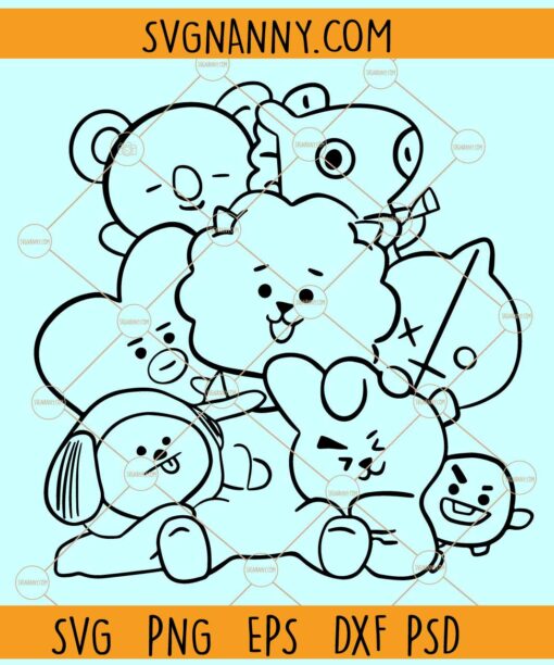 BTS friends SVG, Bts Army Love Bts Svg, BTS Friends PNG, Bts Svg, jungkook svg