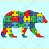 Bear Autism puzzle pieces svg, Autism Awareness Svg, Puzzle Piece Svg