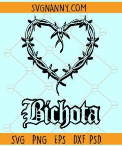 Bichota wire heart SVG, La Bichota Svg, Barb Wire SVG, Wire Heart Tattoo Svg File