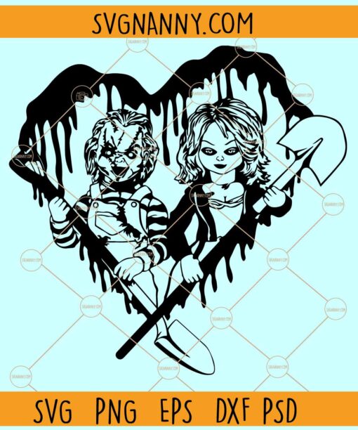 Chucky and Tiffany SVG, Dripping Heart svg, Chucky And Tiffany Love svg