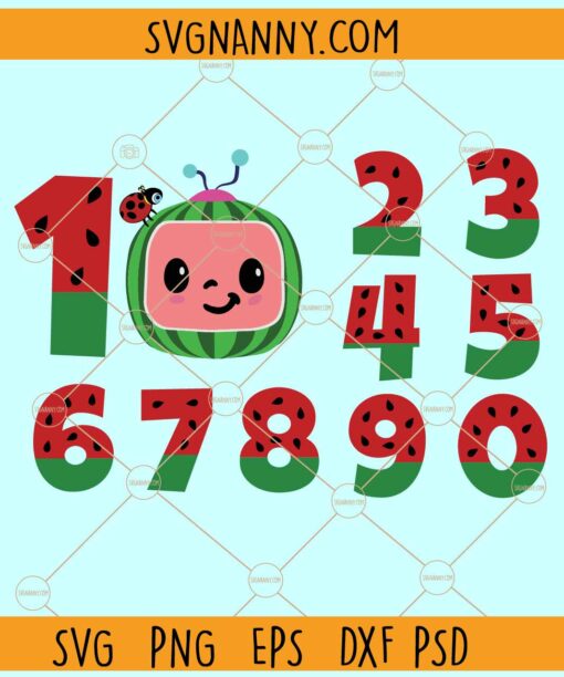 Cocomelon Numbers SVG, Cocomelon Numbers Clipart svg, Cocomelon svg