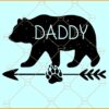 Daddy bear paw arrow svg, Papa Bear svg, Papa Bear clipart svg
