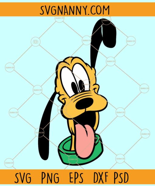 Disney Pluto dog face SVG, Pluto Face SVG File, Pluto Dog Head Face Smiling svg