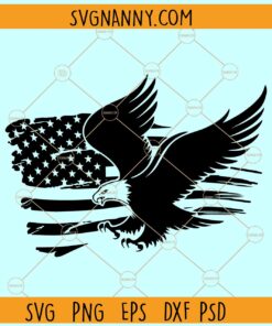 Distressed American flag with eagle SVG, Eagle through Flag Svg, Eagle With Flag Svg