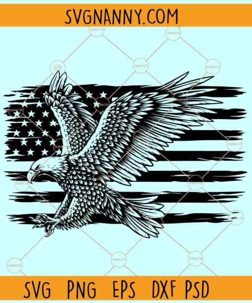 Eagle With American Flag SVG, American Flag Svg, Eagle Svg, Eagle Through Flag Svg