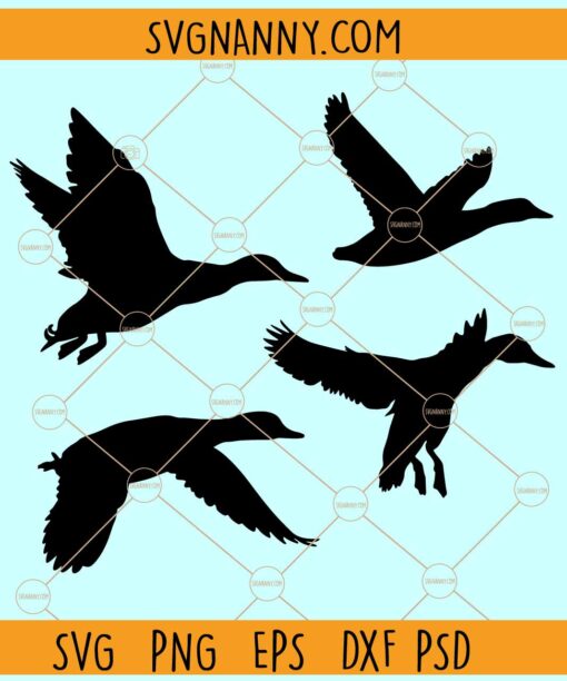 Flying ducks SVG, Flying ducks silhouette SVG, Duck Silhouettes SVG
