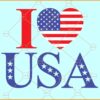 I Love USA SVG, American heart Flag SVG, USA Flag svg, 4th of July SVG