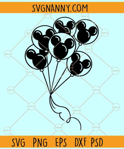 Mouse ears Balloons SVG, Mickey mouse svg, Disney Birthday svg, Disney svg