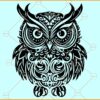 Owl mandala SVG, Owl Svg, Owl Mandala clipart svg, Owl Moon Svg