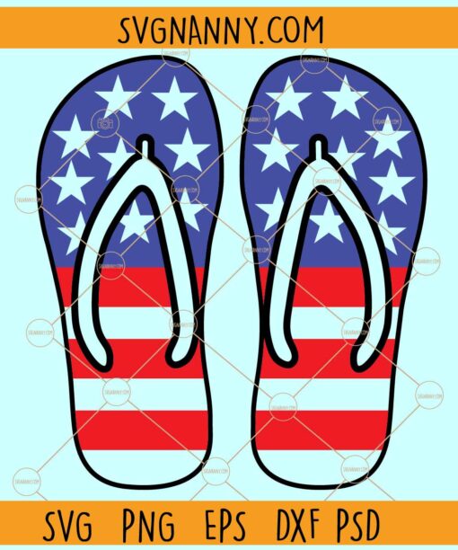 Patriotic Flip-flops SVG, American Flip flops SVG, American Flag svg