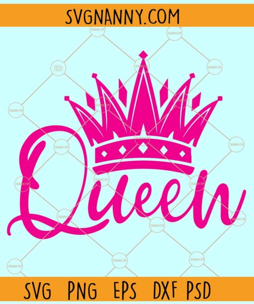 Queen with crown SVG, Queen Crown Svg, Queen Svg, Royal Svg