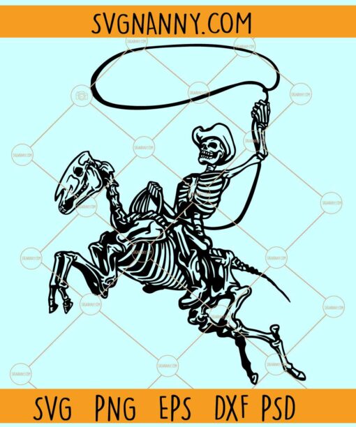 Skeleton Cowboy on horse SVG, Skeleton Riding Horse SVG, Skeleton Horse Cowboy svg